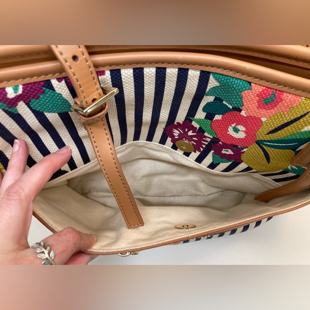 Spartina 449 Navy Floral Stripe Tote - Picture 8 of 11